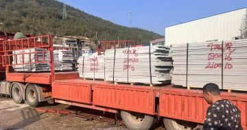 酒泉 芝麻灰花岗岩光面毛板出货日常