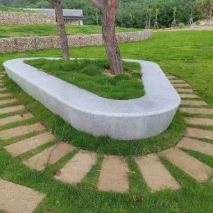 酒泉 芝麻白光面整石坐凳