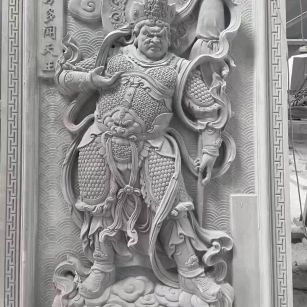 酒泉 芝麻灰花岗岩人物雕刻——多闻天王