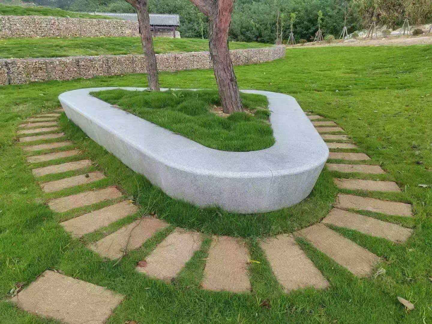 酒泉 芝麻白光面整石坐凳