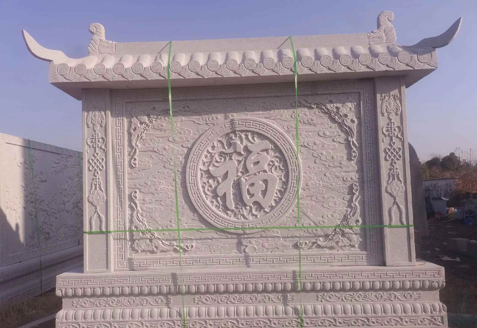 酒泉 芝麻白花岗岩屏风，照壁，影壁
